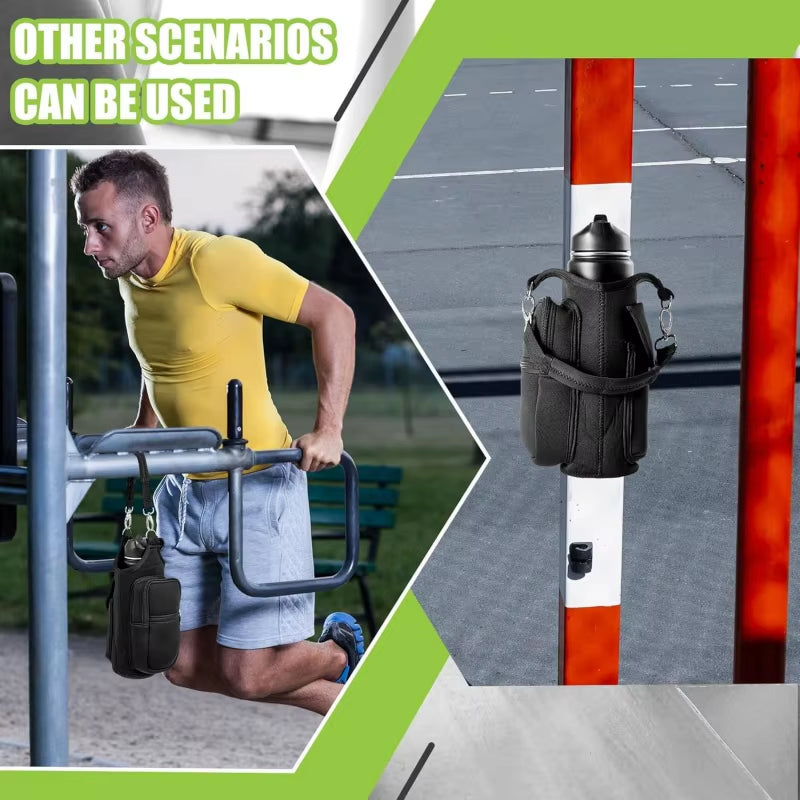 Revolutionary Magnetic Water Bottle Holder with Phone Pocket & Adjustable Strap - Perfect for Gym & Outdoor Adventures