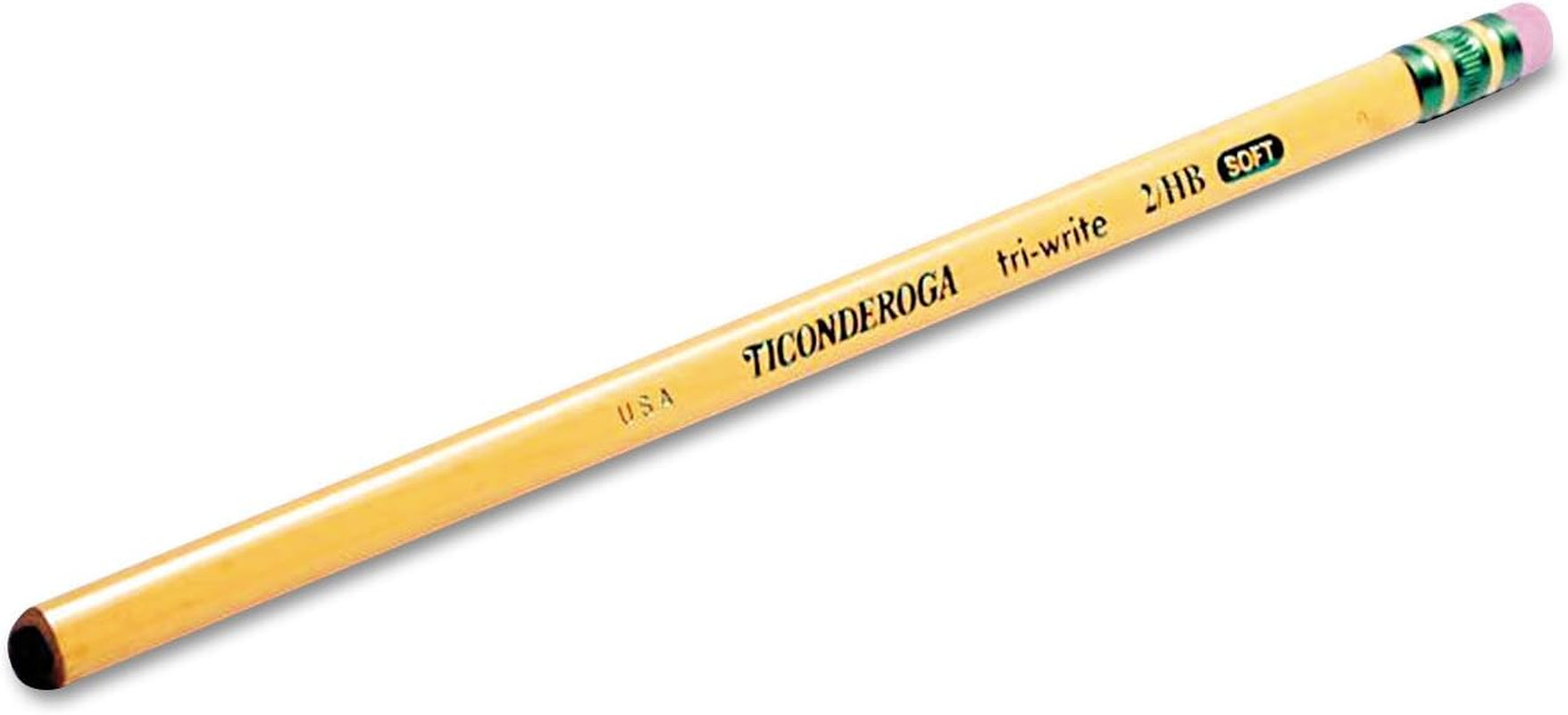 Tri-Write Wood-Cased Pencils, 2HB Soft, Yellow, 12 Count