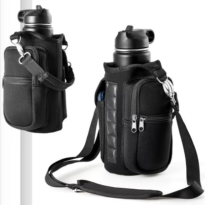 Revolutionary Magnetic Water Bottle Holder with Phone Pocket & Adjustable Strap - Perfect for Gym & Outdoor Adventures